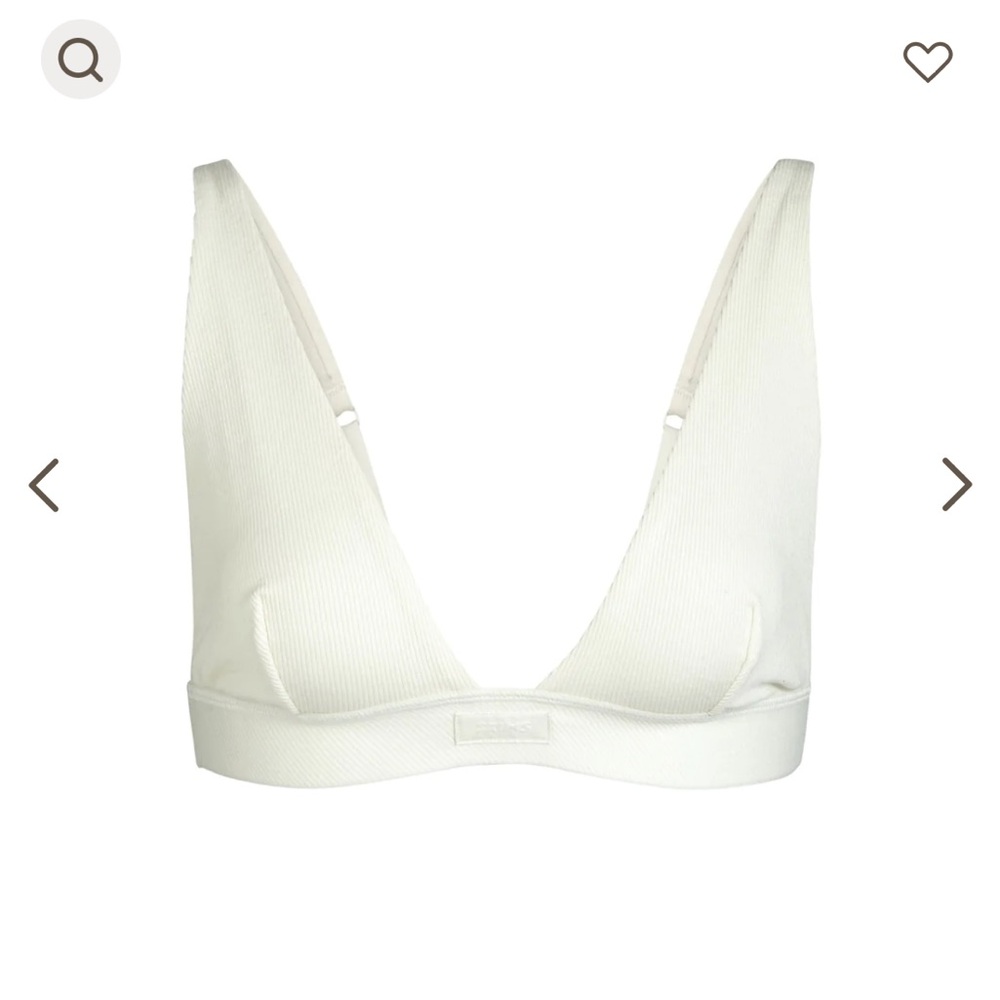 Skims cotton rib plunge bralette